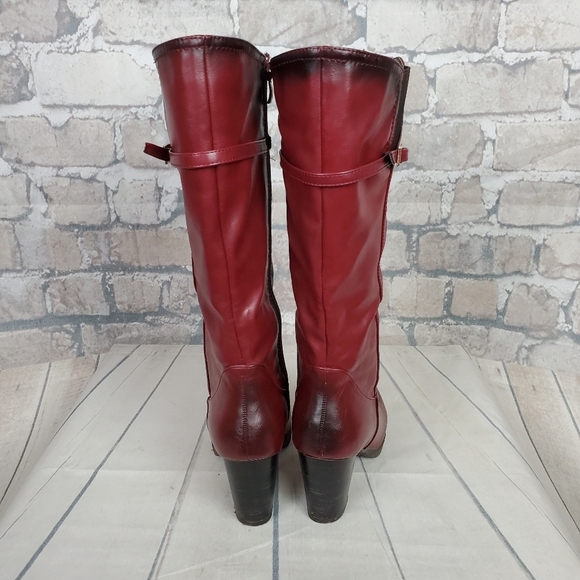 Vangelo Donna Mid Calf  Heeled Dress Boot Bordo Red 37/6.5 - Picture 9 of 16